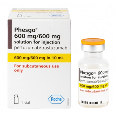 PHESGO 600 MG / 600 MG / 20.000 UNITS IN 10 ML ( PERTUZUMAB / TRASTUZUMAB / HYALURONIDASE-ZZXF ) SOLUTION FOR SUBCUTANEOUS INJECTION 10 ML VIAL